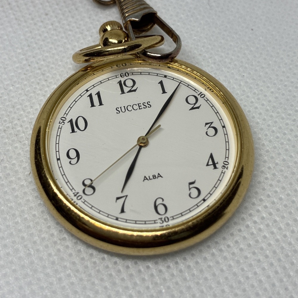 Vintage SEIKO SUCCESS Alba V306-9A00 Quartz Pocket Watch - Running!
